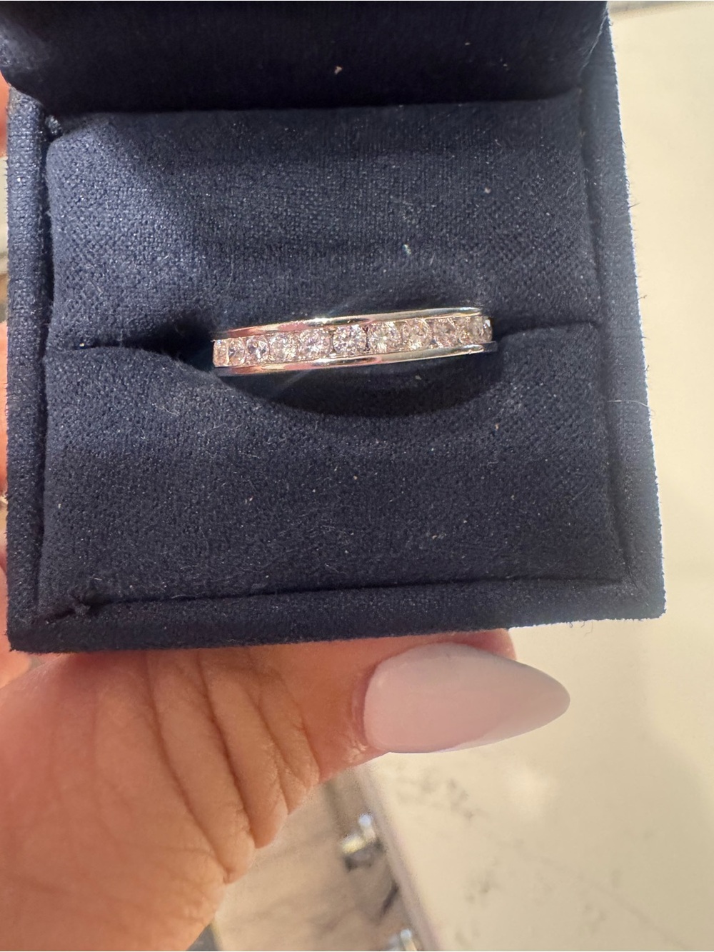 Classic Women's Sterling Silver Channel-Set Cubic Zirconia Band